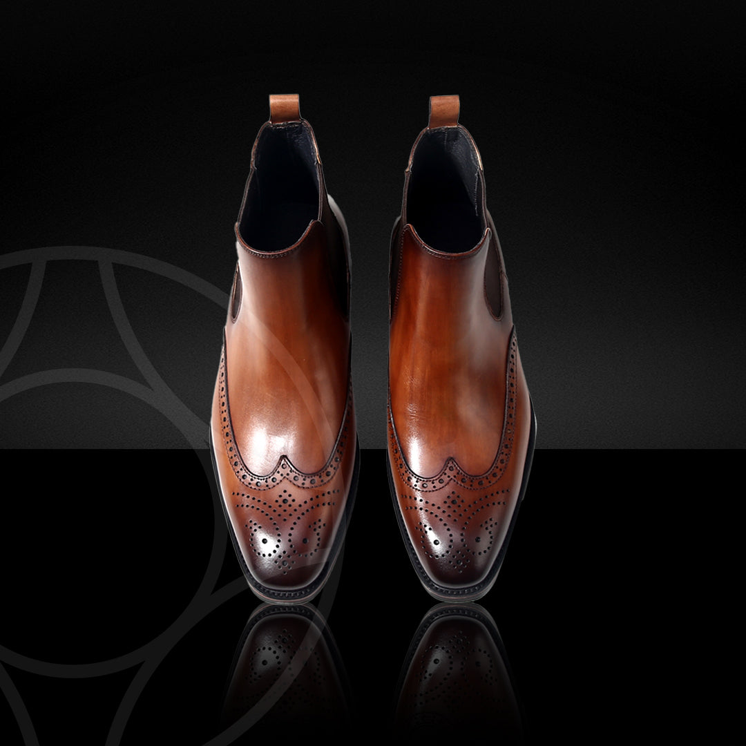 BRIAN Classic Boots Crafted in Hand Patina Leather