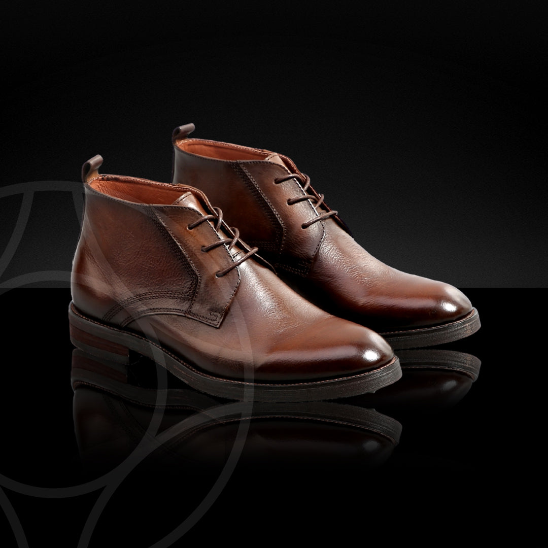 DALTON Classic Derby Crafted in Hand Patina Coloured Leather