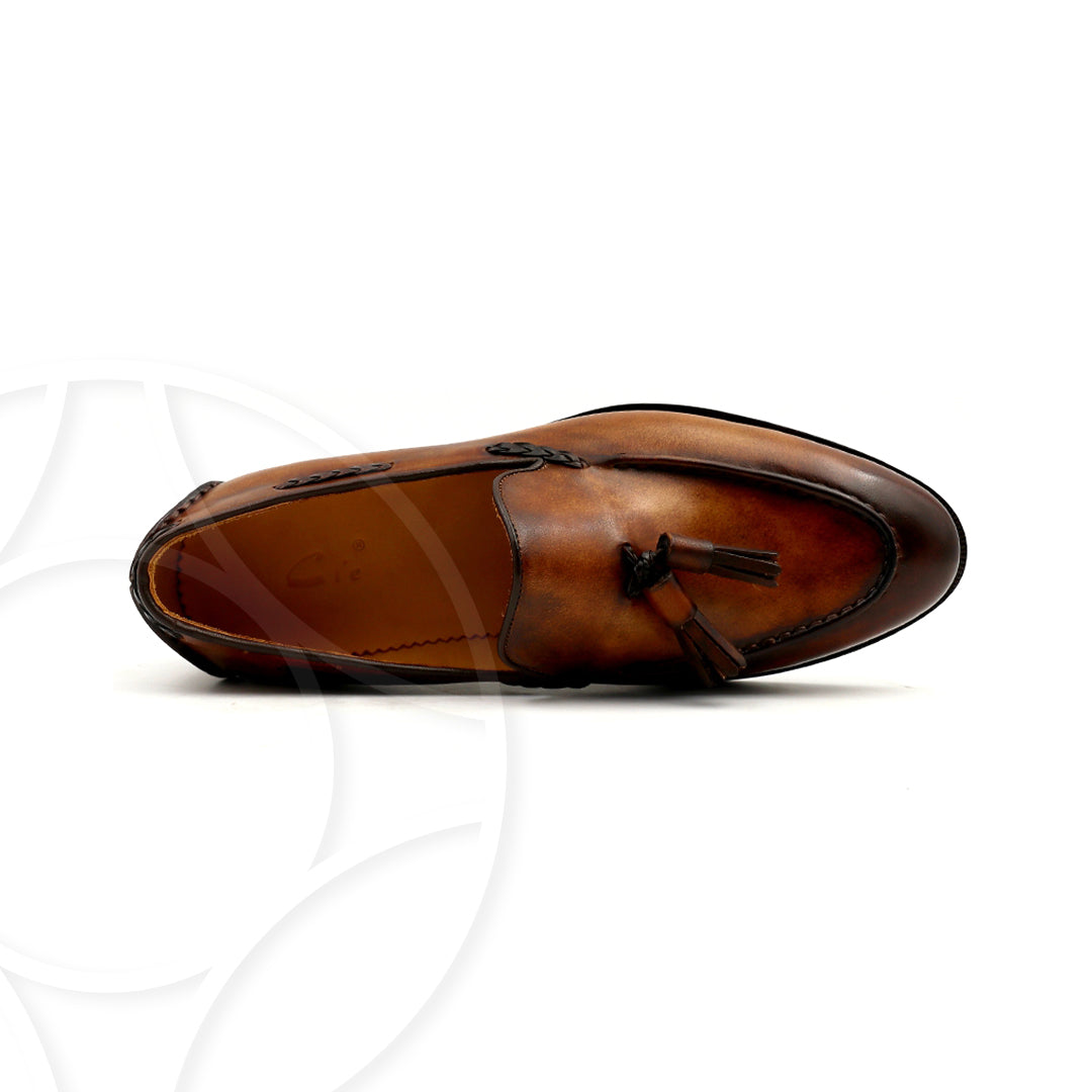 LIAM Premium Loafers with Tassels, Crafted in Hand Patina Leather